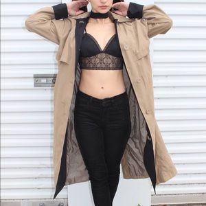 Longline brown trench coat